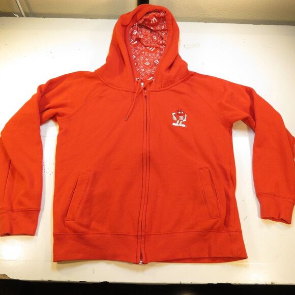 M&M's CANDY RED M&M HOODIE SWEATSHIRT JACKET Sz Womens L Halloween Costume - Picture 4 of 6